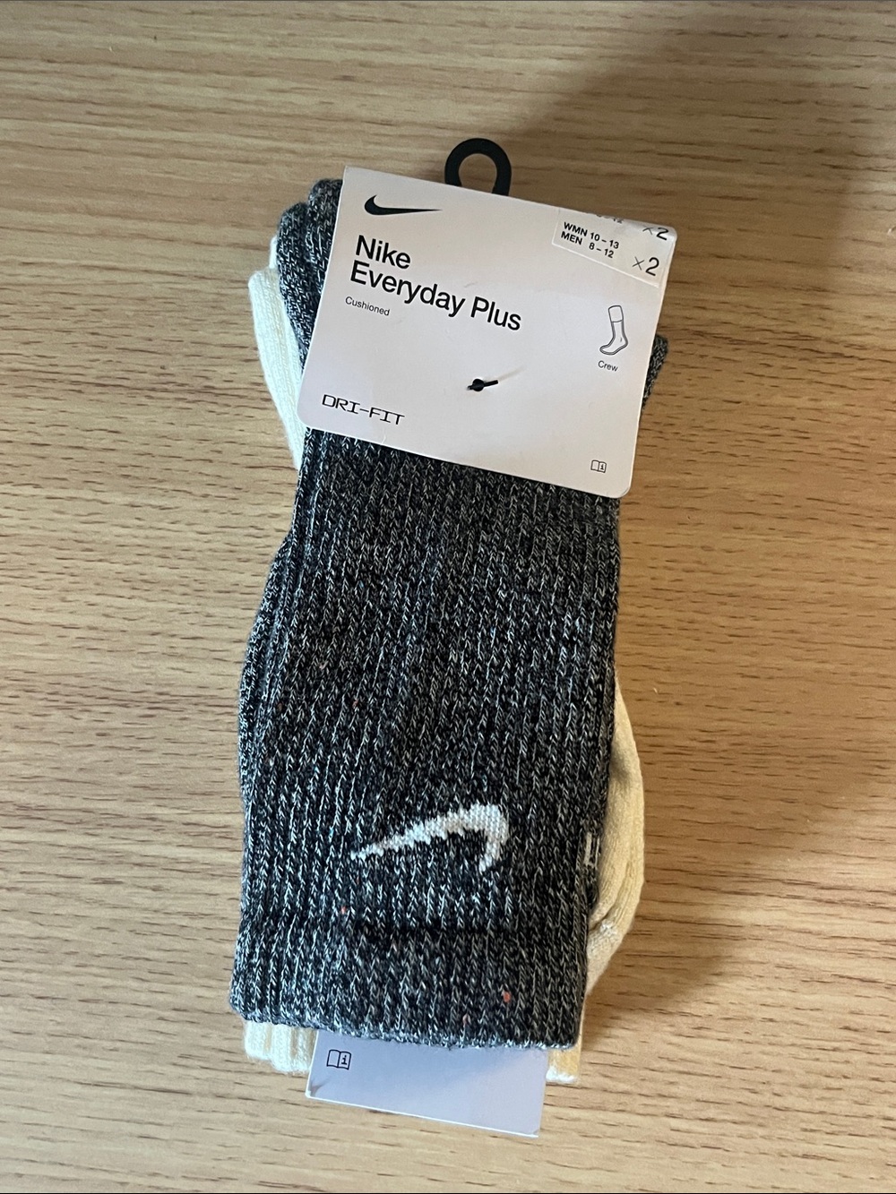 Nike Everyday Plus Crew Socks 2 Pack Size Womens 10-13, Mens 8-12